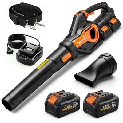 Souffleur de feuilles - Outsunny - sans fil avec moteur brushless 900W batterie 36v (2x40Ah) puissant 152 m³/min - orange et noir Orange - Publicité Souffleur de feuilles - Outsunny - sans fil avec moteur brushless 900W batterie 36v (2x40Ah) puissant 152 m³/min - orange et noir Orange - Publicité