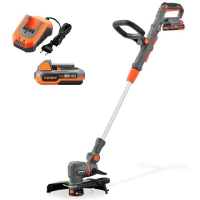 Coupe-bordures sans fil FUXTEC FX-E1RT20PROSET 20 V avec batterie 2 Ah et chargeur - Débroussailleuse 28 cm - Manche télescopique Gris - Publicité Coupe-bordures sans fil FUXTEC FX-E1RT20PROSET 20 V avec batterie 2 Ah et chargeur - Débroussailleuse 28 cm - Manche télescopique Gris - Publicité