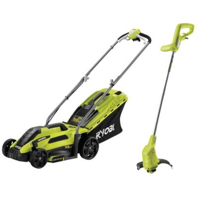 Pack RYOBI Tondeuse électrique 1300W 33cm RLM13E33S - Coupe bordures et dresse bordures 350W RLT3525 - Publicité Pack RYOBI Tondeuse électrique 1300W 33cm RLM13E33S - Coupe bordures et dresse bordures 350W RLT3525 - Publicité