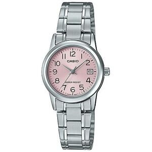 Montre - Casio - LTP-V002D-4B - Acier - Quartz - Analogique Rouge - Publicité Montre - Casio - LTP-V002D-4B - Acier - Quartz - Analogique Rouge - Publicité