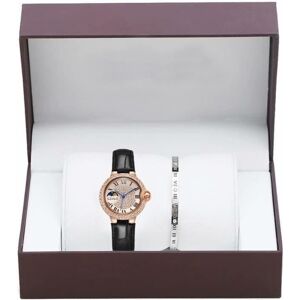 Coffret cadeau montre femme - RMEGA - Quartz - Bracelet en cuir et acier inoxydable - Vintage élégant original Rose - Publicité Coffret cadeau montre femme - RMEGA - Quartz - Bracelet en cuir et acier inoxydable - Vintage élégant original Rose - Publicité