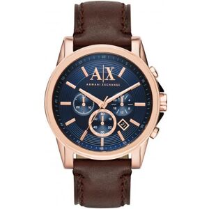 Montre - Armani Exchange - AX2508 - Chronographe - Cuir - Or rose - 45mm - Publicité Montre - Armani Exchange - AX2508 - Chronographe - Cuir - Or rose - 45mm - Publicité