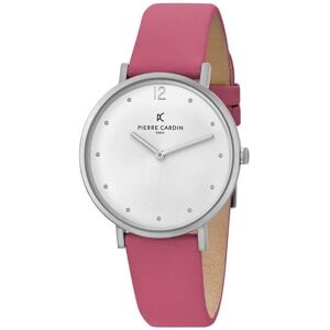 Montre - PIERRE CARDIN - Belleville Simplicity CBV.1042 - Femme - Quartz - Cuir Rose Blanc - Publicité Montre - PIERRE CARDIN - Belleville Simplicity CBV.1042 - Femme - Quartz - Cuir Rose Blanc - Publicité