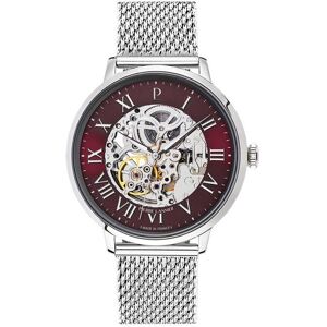 PIERRE LANNIER Montre Homme AUTOMATIC Argenté Cadran Bordeaux Bracelet Acier milanais Argenté 20 MM Rouge - Publicité PIERRE LANNIER Montre Homme AUTOMATIC Argenté Cadran Bordeaux Bracelet Acier milanais Argenté 20 MM Rouge - Publicité