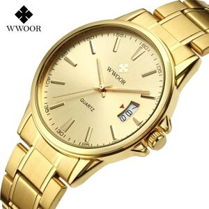WWOOR - Sport Montres pour hommes Marque de luxe Acier inoxydable Montre à quartz Chronographe Date Montre-bracelet-OR Jaune - Publicité WWOOR - Sport Montres pour hommes Marque de luxe Acier inoxydable Montre à quartz Chronographe Date Montre-bracelet-OR Jaune - Publicité