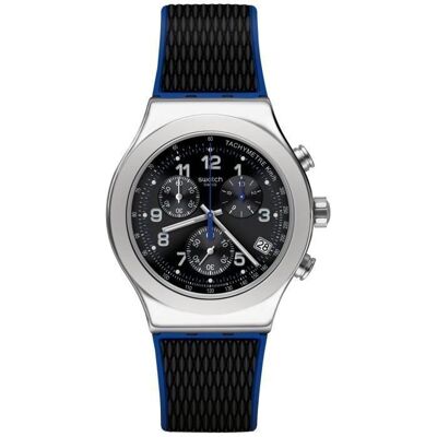Montre - Swatch - YVS451 - Chronographe - Résine - Étanchéité 3 Atm Noir - Publicité Montre - Swatch - YVS451 - Chronographe - Résine - Étanchéité 3 Atm Noir - Publicité