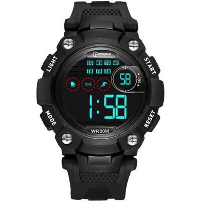 INSFITY Montre Enfant Imperméable Sport Extérieur Cool avec réveil/chronomètre LED - Noir Blanc - Publicité INSFITY Montre Enfant Imperméable Sport Extérieur Cool avec réveil/chronomètre LED - Noir Blanc - Publicité