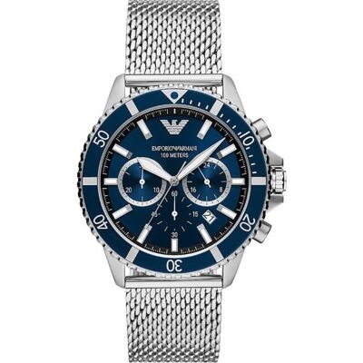 Montre Emporio Armani Hommes AR11587 - Argent Acier inoxydable - 43mm - Etanche 10 bar Gris - Publicité Montre Emporio Armani Hommes AR11587 - Argent Acier inoxydable - 43mm - Etanche 10 bar Gris - Publicité