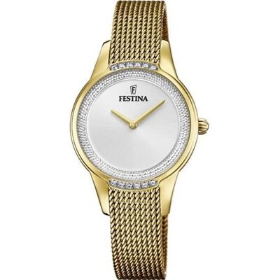 Montre Femme - Festina - F20495/1 - Plaqué or jaune - Quartz - Étanchéité 5 Atm Jaune - Publicité Montre Femme - Festina - F20495/1 - Plaqué or jaune - Quartz - Étanchéité 5 Atm Jaune - Publicité