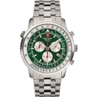 Montre Chronographe Homme Swiss Alpine Military 7078.9134SAM - Quartz - Argenté - Publicité Montre Chronographe Homme Swiss Alpine Military 7078.9134SAM - Quartz - Argenté - Publicité