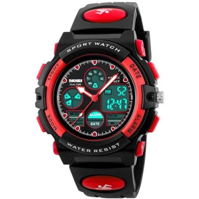 SHARPHY Montre Garcon Enfant Fille Sport Marque etanche bracelet numerique - noir rouge Noir - Publicité SHARPHY Montre Garcon Enfant Fille Sport Marque etanche bracelet numerique - noir rouge Noir - Publicité