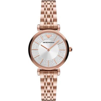 Montre Emporio Armani à deux aiguilles en acier inoxydable doré rose AR11446 - Publicité Montre Emporio Armani à deux aiguilles en acier inoxydable doré rose AR11446 - Publicité