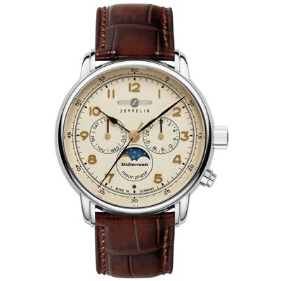 zeppelin Montre - Homme - 9636-5 - Cuir - Acier inoxydable - Étanchéité 5 bars Beige - Publicité zeppelin Montre - Homme - 9636-5 - Cuir - Acier inoxydable - Étanchéité 5 bars Beige - Publicité