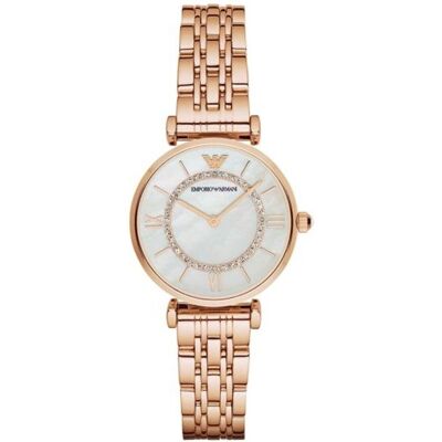 Montre bracelet EMPORIO ARMANI AR1909 - Femme - Quartz - Analogique - Bracelet acier inoxydable - Coloris rose Rose - Publicité Montre bracelet EMPORIO ARMANI AR1909 - Femme - Quartz - Analogique - Bracelet acier inoxydable - Coloris rose Rose - Publicité