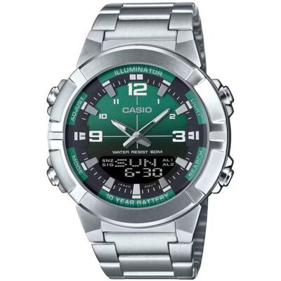 Montre homme - Casio - AMW-870DA-3AVDF - Acier inoxydable - Affichage numérique/analogique - Cadran vert Vert - Publicité Montre homme - Casio - AMW-870DA-3AVDF - Acier inoxydable - Affichage numérique/analogique - Cadran vert Vert - Publicité