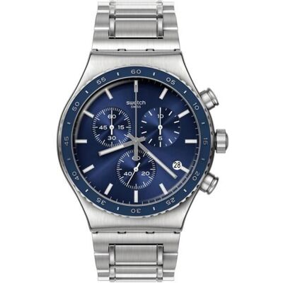 Bracelet acier homme - SWATCH - Montre Tissot New Irony Chrono Cobalt Lagoon acier - Couleur de la matière:Blanc Blanc - Publicité Bracelet acier homme - SWATCH - Montre Tissot New Irony Chrono Cobalt Lagoon acier - Couleur de la matière:Blanc Blanc - Publicité