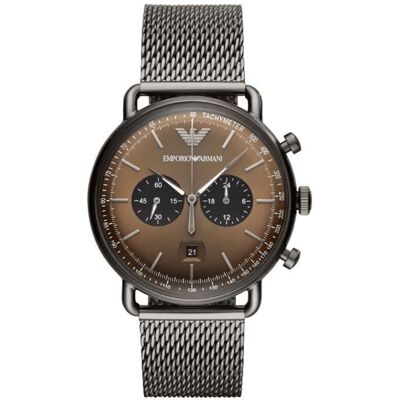 Montre Homme EMPORIO ARMANI - Modèle AR11141 - Bracelet en Acier Gris - Mouvement Quartz - Verre Minéral Gris - Publicité Montre Homme EMPORIO ARMANI - Modèle AR11141 - Bracelet en Acier Gris - Mouvement Quartz - Verre Minéral Gris - Publicité