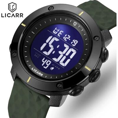 UNIVERSEL de sport multifonction hommes Montre bracelet en caoutchouc lumière LED calendrier Date réveil numérique chronomètre électronique Noir - Publicité UNIVERSEL de sport multifonction hommes Montre bracelet en caoutchouc lumière LED calendrier Date réveil numérique chronomètre électronique Noir - Publicité