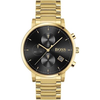 Montre Hugo Boss Integrity 1513781 chronographe acier doré Noir - Publicité Montre Hugo Boss Integrity 1513781 chronographe acier doré Noir - Publicité