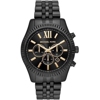 Montre MICHAEL KORS Lexington MK8603 chrono acier plaqué noir 44 mm Noir - Publicité Montre MICHAEL KORS Lexington MK8603 chrono acier plaqué noir 44 mm Noir - Publicité