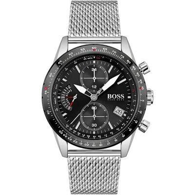 Montre - Hugo Boss - 1513886 - Quartz Chronographe - Acier inoxydable - 5 bar Noir - Publicité Montre - Hugo Boss - 1513886 - Quartz Chronographe - Acier inoxydable - 5 bar Noir - Publicité