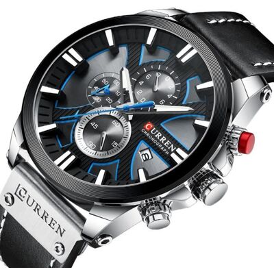 SHARPHY Montre Homme de Marque Chronographe Sport Étanche Bracelet en Cuir - Cadeau pour homme - Publicité SHARPHY Montre Homme de Marque Chronographe Sport Étanche Bracelet en Cuir - Cadeau pour homme - Publicité