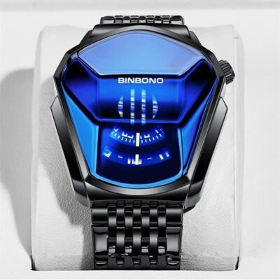Montre Homme Sport Quartz Étanche - FESTIVUS - Unique Design Magic Color Glass - Acier Inoxydable - Noir Noir - Publicité Montre Homme Sport Quartz Étanche - FESTIVUS - Unique Design Magic Color Glass - Acier Inoxydable - Noir Noir - Publicité
