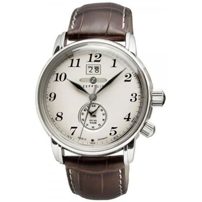 Montre - Zeppelin - LZ127 7644-5 - Dual-Time - Cuir - 42 mm - Classique Marron - Publicité Montre - Zeppelin - LZ127 7644-5 - Dual-Time - Cuir - 42 mm - Classique Marron - Publicité