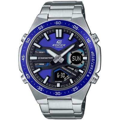 Montre Hommes Casio EFV-C110D-2AVEF - Acier inoxydable Gris - 10 Atm - Double affichage Gris - Publicité Montre Hommes Casio EFV-C110D-2AVEF - Acier inoxydable Gris - 10 Atm - Double affichage Gris - Publicité