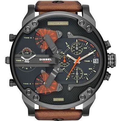 Montre - Diesel - Mr Daddy DZ7332 - Boîtier anthracite - Quartz Swiss Made - Analogique Gris - Publicité Montre - Diesel - Mr Daddy DZ7332 - Boîtier anthracite - Quartz Swiss Made - Analogique Gris - Publicité