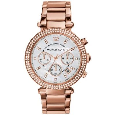 Montre - MICHAEL KORS - mk5491 - Chronographe - Acier inoxydable - Rose Gold Jaune - Publicité Montre - MICHAEL KORS - mk5491 - Chronographe - Acier inoxydable - Rose Gold Jaune - Publicité