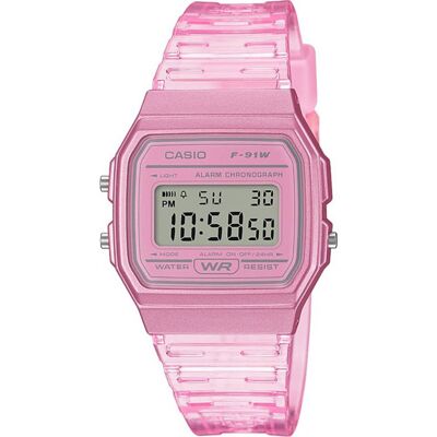 CASIO Collection Montre F-91WS-4EF chrono alrame calendrier auto Rose - Publicité CASIO Collection Montre F-91WS-4EF chrono alrame calendrier auto Rose - Publicité