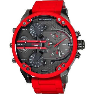 Montre - Diesel - Mr. Daddy 2.0 DZ7370 - Rouge et noir - Analogique - Acier Rouge - Publicité Montre - Diesel - Mr. Daddy 2.0 DZ7370 - Rouge et noir - Analogique - Acier Rouge - Publicité