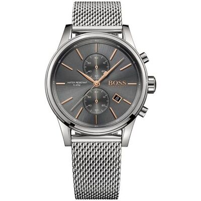 Montre - HUGO BOSS - 1513440 - Acier inoxydable - Chronographe - Calendrier Gris - Publicité Montre - HUGO BOSS - 1513440 - Acier inoxydable - Chronographe - Calendrier Gris - Publicité