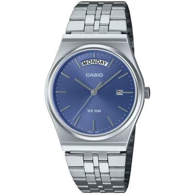Montre - Casio - MTP-B146D-2AV - Acier inoxydable - Étanche 5 bar - Cadran bleu Bleu - Publicité Montre - Casio - MTP-B146D-2AV - Acier inoxydable - Étanche 5 bar - Cadran bleu Bleu - Publicité