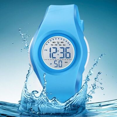 SHARPHY Montre Enfant Fille pas cher marque bracelet numérique chronomètre garcons sport étanche affichage lumineux Bleu Bleu - Publicité SHARPHY Montre Enfant Fille pas cher marque bracelet numérique chronomètre garcons sport étanche affichage lumineux Bleu Bleu - Publicité