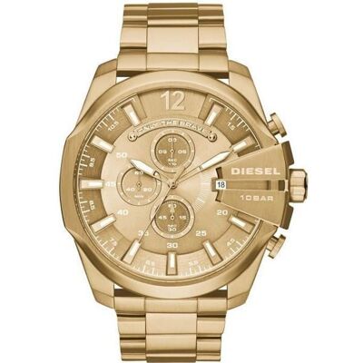 Montre - DIESEL - DZ4360 - Chronographe quartz - Boîtier 59 mm doré - Étanche 10 ATM Jaune - Publicité Montre - DIESEL - DZ4360 - Chronographe quartz - Boîtier 59 mm doré - Étanche 10 ATM Jaune - Publicité