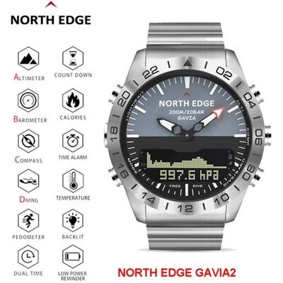 NORTH EDGE GAVIA2 Montre Numérique de Sport Altimètre Boussole Militaire Armée Luxe Etanche 200m pour Plongée - Publicité NORTH EDGE GAVIA2 Montre Numérique de Sport Altimètre Boussole Militaire Armée Luxe Etanche 200m pour Plongée - Publicité