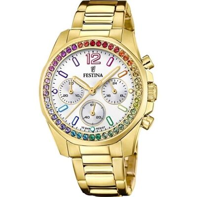 Montre - Festina - Boyfriend Rainbow F20609/2 - Quartz - Acier inoxydable - Cadran Nacre Blanc - Publicité Montre - Festina - Boyfriend Rainbow F20609/2 - Quartz - Acier inoxydable - Cadran Nacre Blanc - Publicité