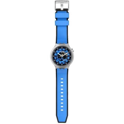 Montre - SWATCH - Azure Blue Daze - Bracelet en caoutchouc - Mouvement à Quartz - 47 mm Bleu - Publicité Montre - SWATCH - Azure Blue Daze - Bracelet en caoutchouc - Mouvement à Quartz - 47 mm Bleu - Publicité