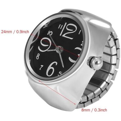 SURENHAP Bague de montre 1Pc Bague à Doigt Ronde Analogique en Quartz Montre Couple Mode pour Femmes Hommes bijoux bracelet Blanc - Publicité SURENHAP Bague de montre 1Pc Bague à Doigt Ronde Analogique en Quartz Montre Couple Mode pour Femmes Hommes bijoux bracelet Blanc - Publicité
