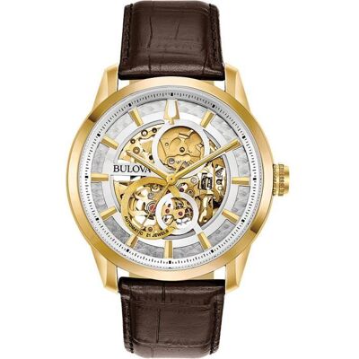 Montre - AcierCuir Marron - Bulova - 97A138 Marron - Publicité Montre - AcierCuir Marron - Bulova - 97A138 Marron - Publicité