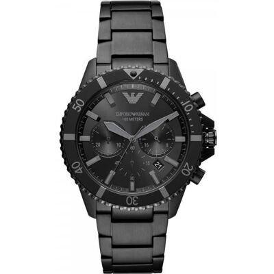 Montre - Armani - AR11363 - Acier inoxydable - Noir - 10 atm - Ø 43 mm Noir - Publicité Montre - Armani - AR11363 - Acier inoxydable - Noir - 10 atm - Ø 43 mm Noir - Publicité