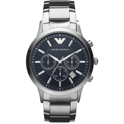 Montre - EMPORIO ARMANI - AR2448 - Chronographe - Acier - Étanchéité 5 ATM Gris - Publicité Montre - EMPORIO ARMANI - AR2448 - Chronographe - Acier - Étanchéité 5 ATM Gris - Publicité