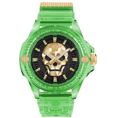 Montre Hommes Philipp Plein - PWWAA0924 - Vert Plastique - 44mm - 5 bar Vert - Publicité Montre Hommes Philipp Plein - PWWAA0924 - Vert Plastique - 44mm - 5 bar Vert - Publicité