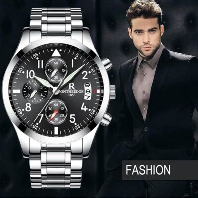 SHARPHY Montre Chronographe Homme marque de Luxe 2021 bracelet Acier inoxydable date etanche quartz noir Noir - Publicité SHARPHY Montre Chronographe Homme marque de Luxe 2021 bracelet Acier inoxydable date etanche quartz noir Noir - Publicité