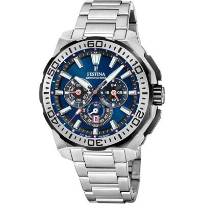 Montre - Festina - Chrono Bike - Acier inoxydable - Étanche 20 ATM - Cadran bleu dynamique Bleu - Publicité Montre - Festina - Chrono Bike - Acier inoxydable - Étanche 20 ATM - Cadran bleu dynamique Bleu - Publicité