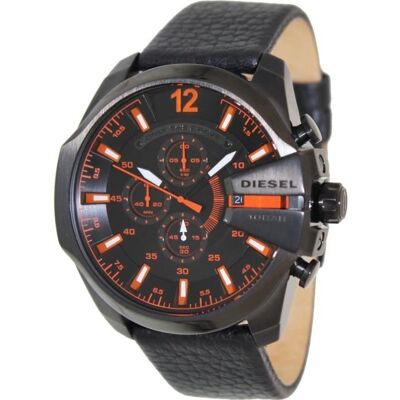 Montre - DIESEL - DZ4291 - Chronographe analogique - Étanche 10 ATM - Bracelet cuir noir - Publicité Montre - DIESEL - DZ4291 - Chronographe analogique - Étanche 10 ATM - Bracelet cuir noir - Publicité