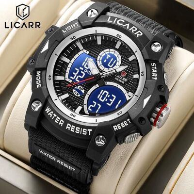 UNIVERSEL Hommes Montres Alarme Chronomètre Fonction Date Résistant à leau 5ATM Bracelet TPU Double Affichage Multifonction Quartz Montres Noir - Publicité UNIVERSEL Hommes Montres Alarme Chronomètre Fonction Date Résistant à leau 5ATM Bracelet TPU Double Affichage Multifonction Quartz Montres Noir - Publicité