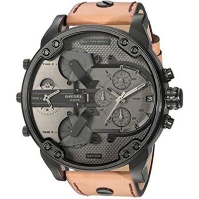 Diesel Homme 57mm Bracelet Cuir Boitier Acier Inoxydable Quartz Montre DZ7406 - Publicité Diesel Homme 57mm Bracelet Cuir Boitier Acier Inoxydable Quartz Montre DZ7406 - Publicité